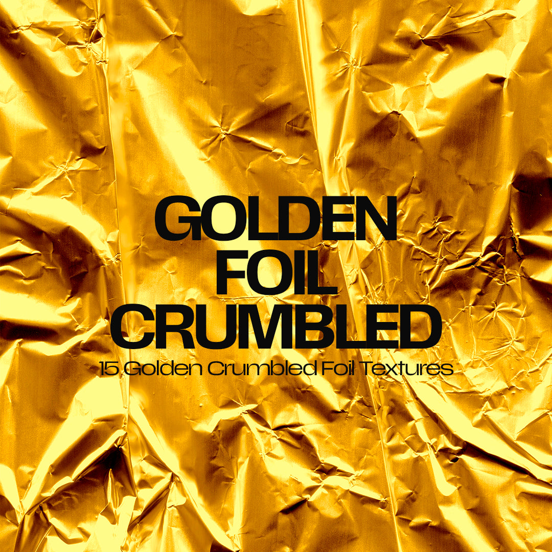 15 Golden Crumbled Foil Texture Pack